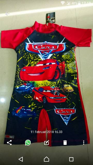 BAJU RENANG ANAK TK/SD  LAKI/COWOK SIZE M - XL SPIDERMAN / BATMAN / CARS BEN'S ORI ORIGINAL