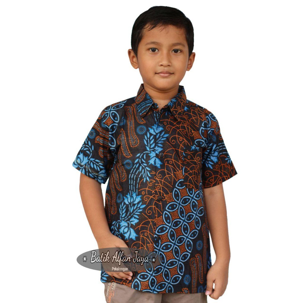 BATIK COUPLE ANAK  TERBARU-HEM SENO BIRU