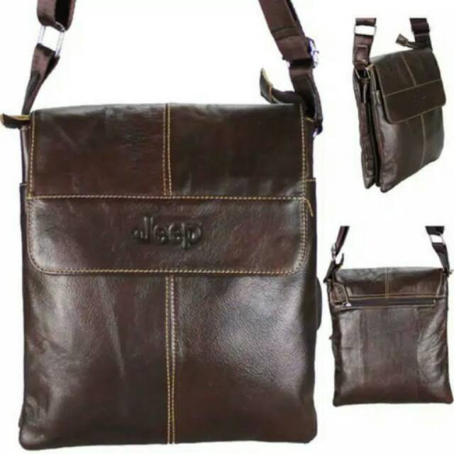 Tas Selempang pria kulit asli,tas jeep kulit pria
