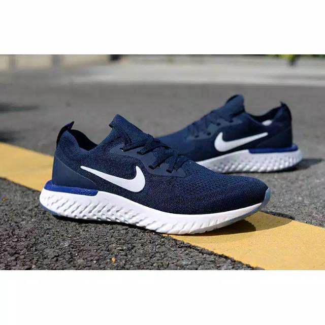 Sneaker Nike Epic React Flyknit Navy Blue High Premium Original/Sepatu Nike Pria Original