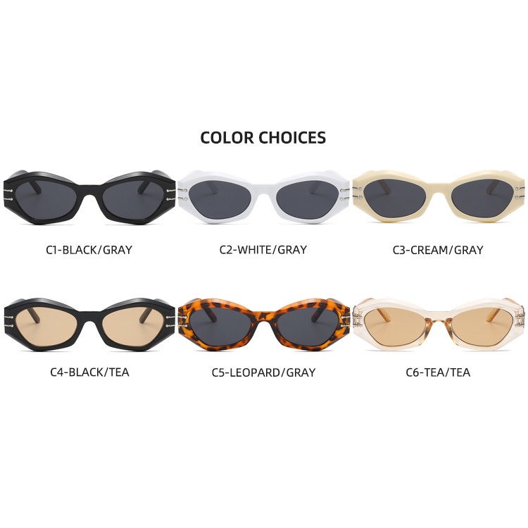 2021 European and American fashion small frame irregular hip hop ins retro cat eye sunglasses