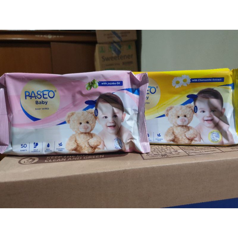 Tissue Paseo Baby Wipes Tisu Basah Isi 50 Bayi