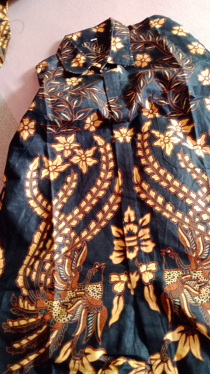 Promo Batik Couple Keluarga Sarimbit Sania Ruffle Batik Ori Ndoro Jowi Motif Emprit Kuning