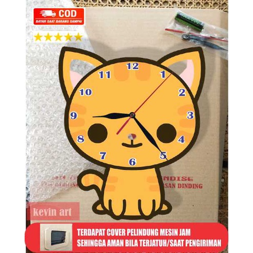 JAM DINDING KARAKTER UNIK KUCING LUCU ANIMAL CAT HEWAN AKSESORIS DINDING KAMAR TIDUR ANAK CEWE COWOK MINIMALIS AESTEHTIC MURAH 3d DEKORASI DINDING ARTISITIK ANTIK KADO HADIAH ULANG TAHUN ANAK BAGUS DISKON