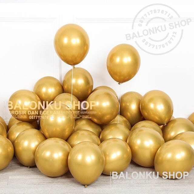 Balon Chrome Gold / Balon Metalik Chrome / Balon Latex Chrome