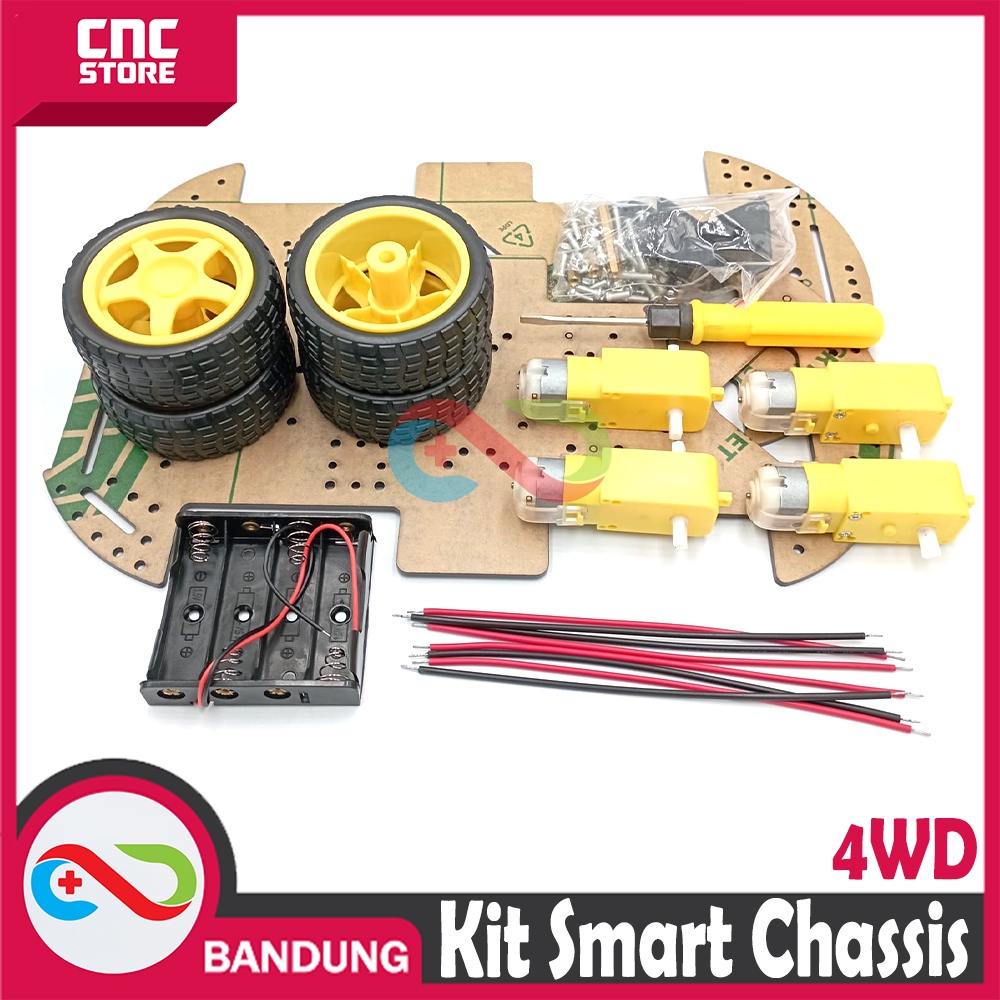 KIT SMART CHASSIS 4WD WHEEL DRIVE RC ARDUINO RASPBERRY ABS