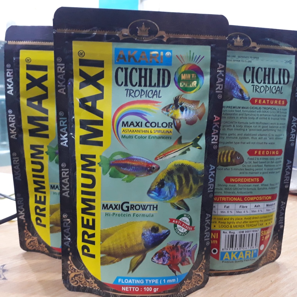 Termurah!! Akari Premium Maxi Cichlid 100 Gram Makanan Ikan AQUARIUM