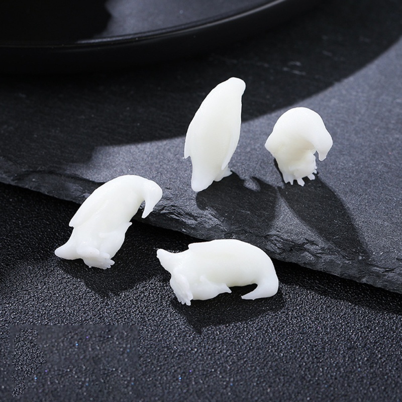 Siy 3pcs / Set Miniatur Pinguin 3d Bahan Plastik Resin Untuk Dekorasi / Modeling / Filler Perhiasan