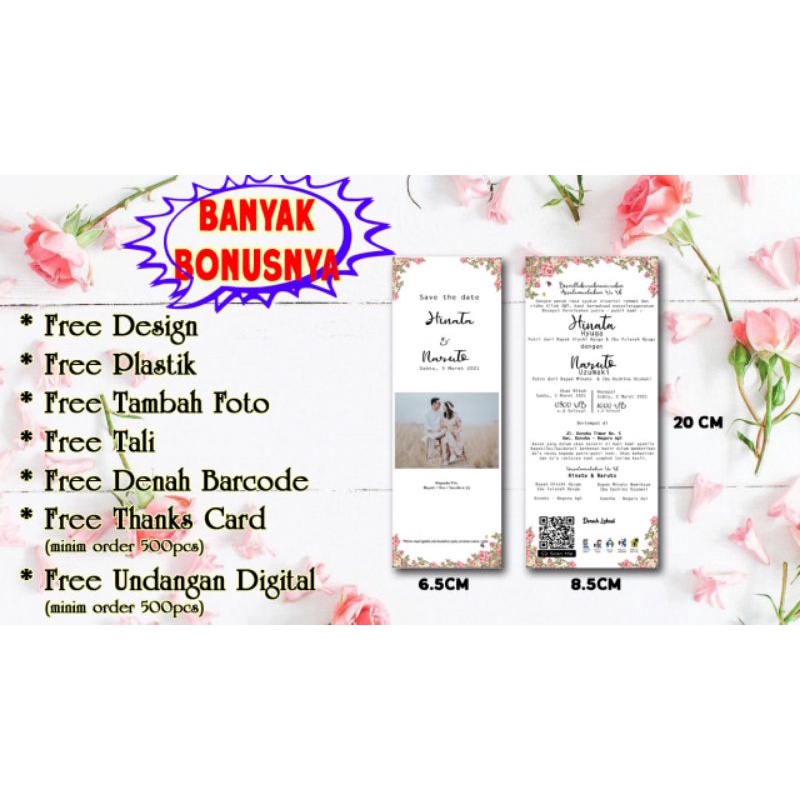 

undangan rustic tali hang tag murah custom foto