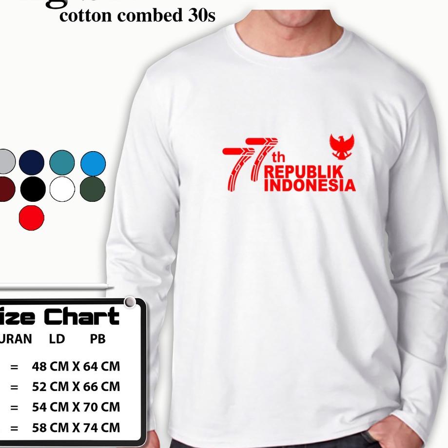 [KE1139] KAOS PRIA LENGAN PANJANG HUT RI 77 ATASAN WANITA DAN PRIA LENGAN PANJANG HUT RI 77 MERDEKA 