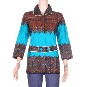 Blus Batik | Baju Kerja Wanita Irma - Biru