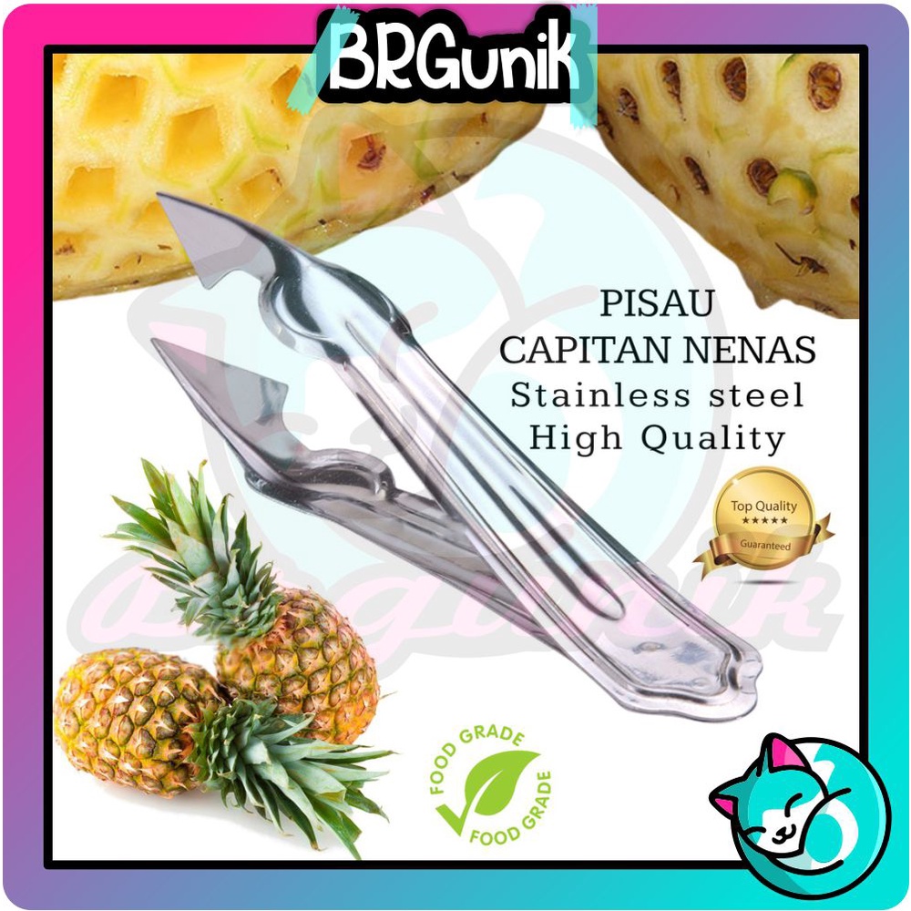 BRGUNIK Capitan Penjepit Mata Nanas Alat Pengupas Stainless Steel Pinset Kupas Buah Pencabut Pencapit Jepit R658