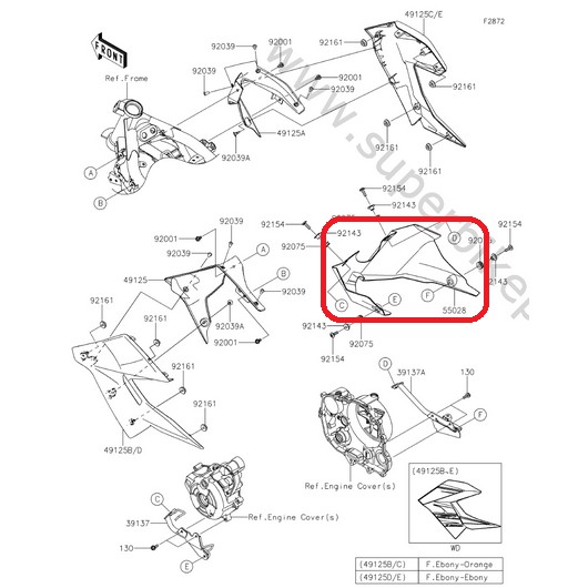 Undercowl Kawasaki Z250SL Original, Ready Stock
