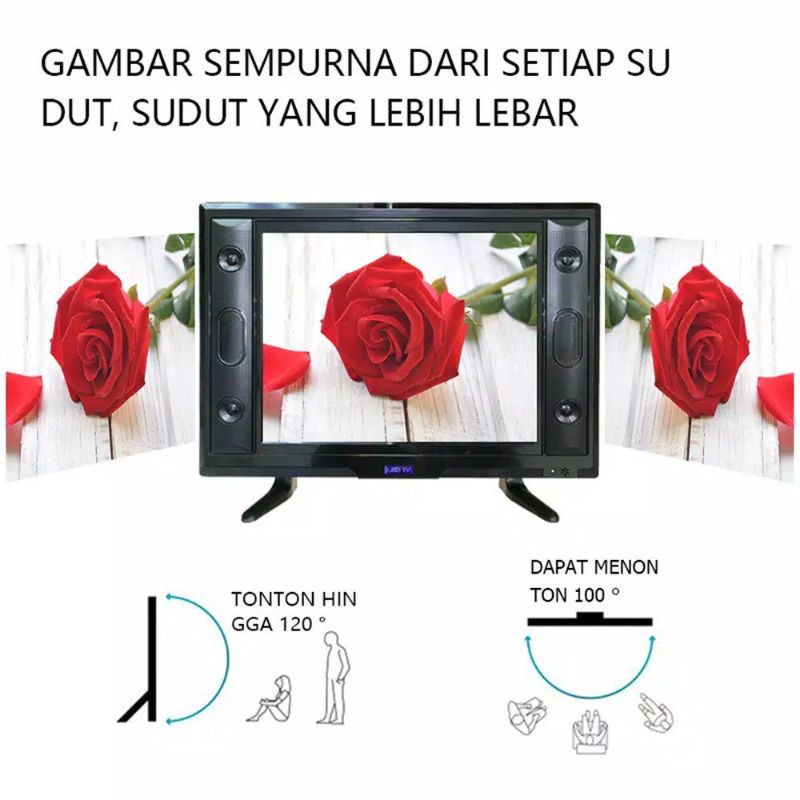 PROMO - WEYON TV LED 24 INCH SPEAKER DEPAN GAMBAR HD SUPPORT COLOKAN USB HDMI VGA ANTENA