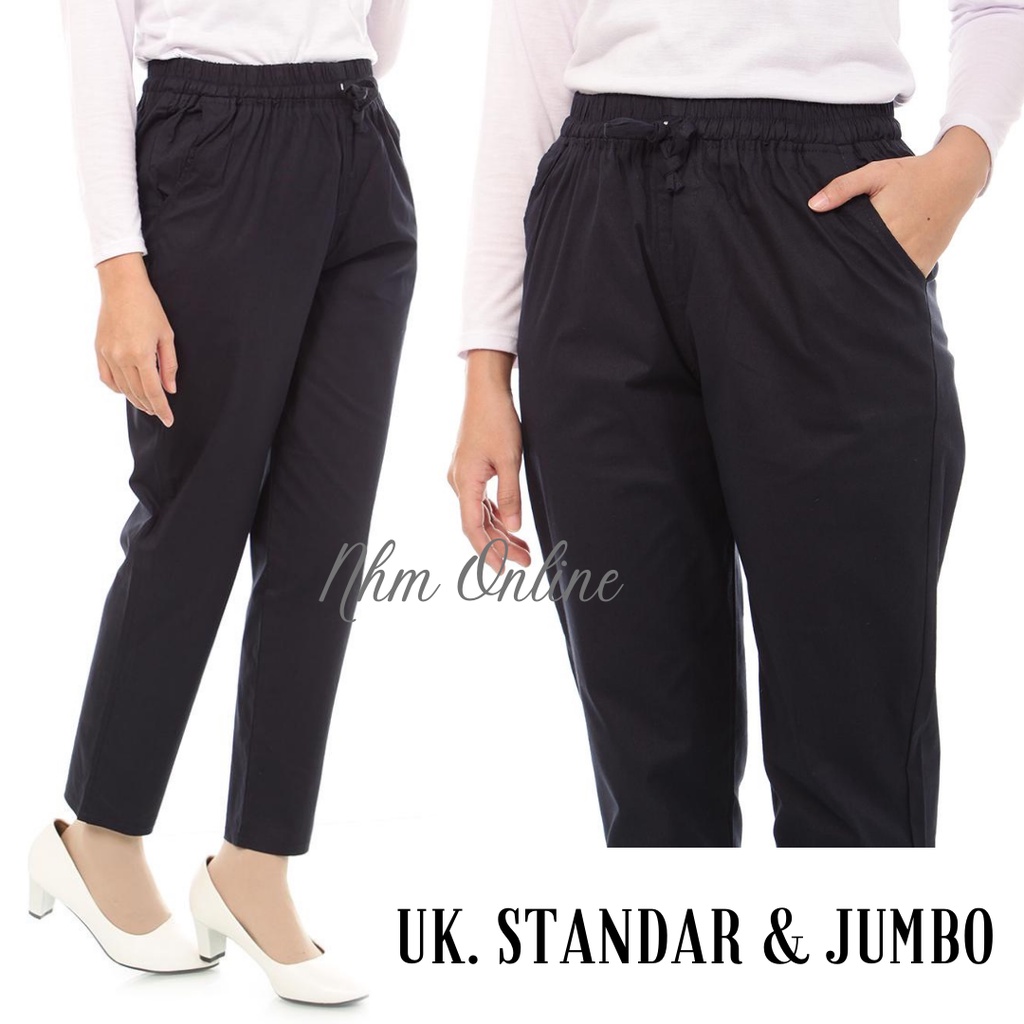 NHM Celana Baggy Wanita Bestseller , Baggy Pants panjang katun Street