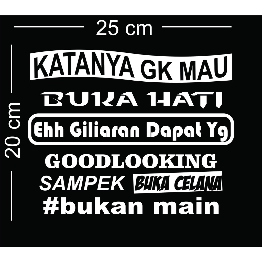 CUTTING STICKER KATA KATA MOBIL TRUK CANTER L300