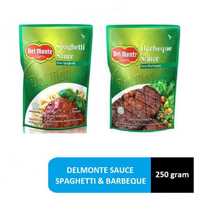 

DEL MONTE SAOS SPAGHETTI POUCH 250 GRAM - SAUS SPAGETI DELMONTE - DEL MONTE SAOS BARBEQUE POUCH 250 GRAM - SAUS BARBEQUE DELMONTE