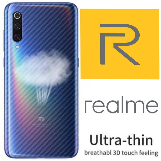 REALME C1/C2/C3/3/3PRO/5/5I/5PRO/X/XT/X2/X2 PRO GARSKIN STICKER CARBON BACK