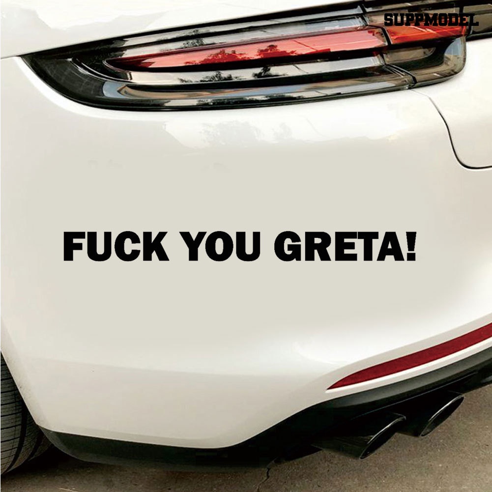 Stiker Tulisan Fuck You Greta Reflektif Untuk Dekorasi Mobil