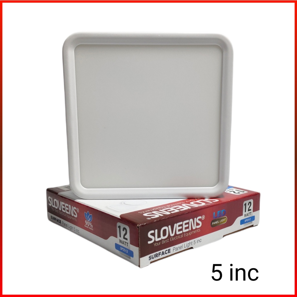 Sloveens Surface LED Panel Light Segi / LED Downlight OB Segi 12 Watt - Cahaya Putih &amp; Warm White