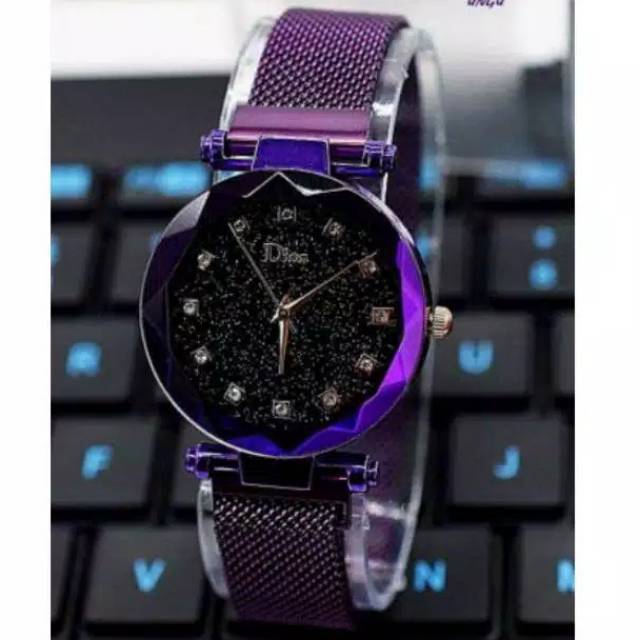 Jam tangan wanita  DIOR diamond rantai pasir magnet kaca cristal SUPER