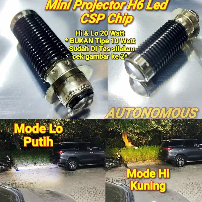 Lampu Led motor H6 Laser Mini projector 2 warna Lampu utama motor