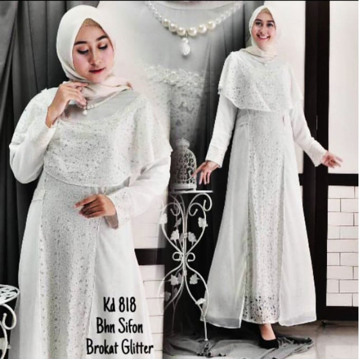 Baju wanita big size dress putih set 3L 4L 5L jumbo