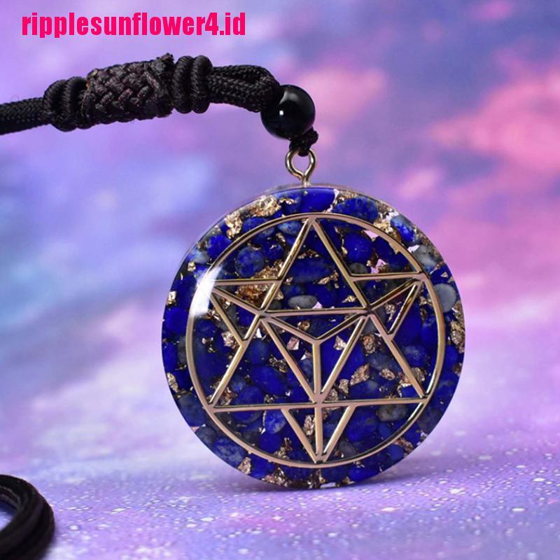 Seven Kalung Tali Dengan Liontin Kristal Chakra Seven Blue Orgonite Untuk Wanita