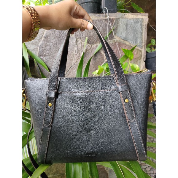 PRELOVED PL TAS BAG FOSSIL MADDOX SATCHEL AVONDALE AVONDAL SLING BLACK HITAM