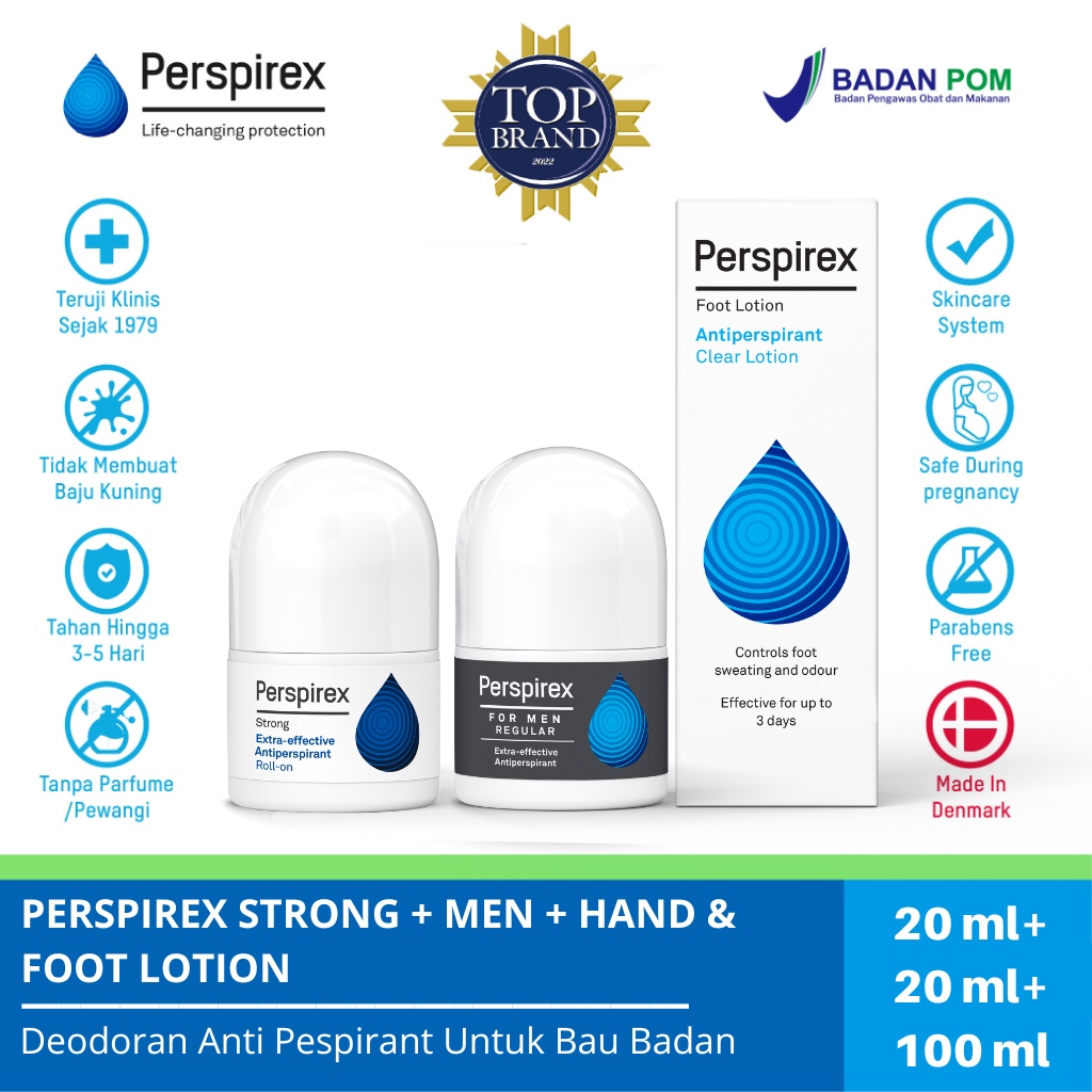 Jual Perspirex Strong 20ml + Perspirex Men 20ml + Perspirex Foot Lotion