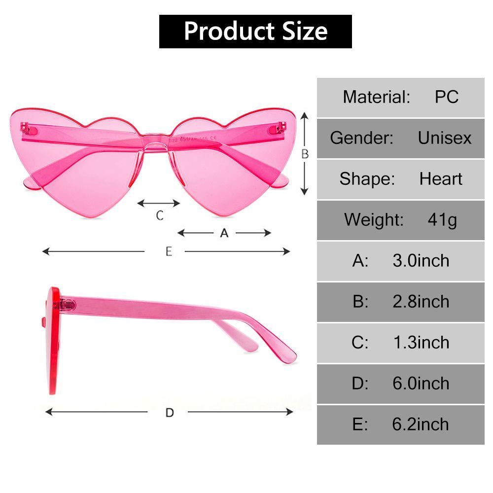 Lily Heart Sunglasses Cosplay Tanpa Bingkai Pesta Tebal Wanita Shades