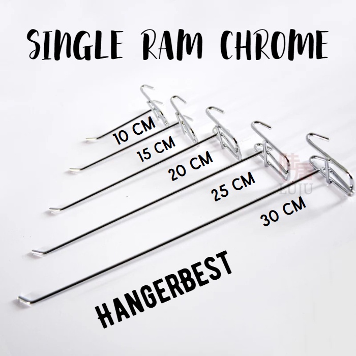 Single Ram Chrome 20 cm / Single Hook Ram ( Besi ) Cantolan RAM Gantungan Aksesoris / Cantelan Ram Besi Croom (BH)