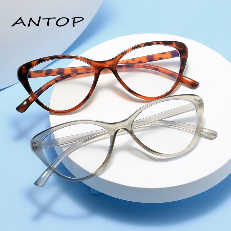 COD Frame Kacamata leopard Anti Radiasi Korean Fashion Kacamata Bulat Cat Eye Eyeglasses Versatile Optical Wanita ANTOP