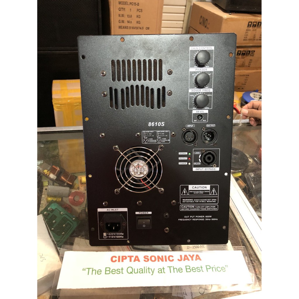 (PETI KAYU) mesin Kit Power amplifier Aktif 8610S subwofer 600 watt max 1000 watt