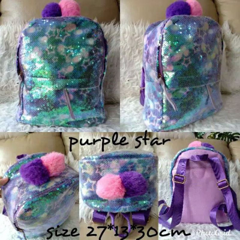 Tas ransel sequin transparan