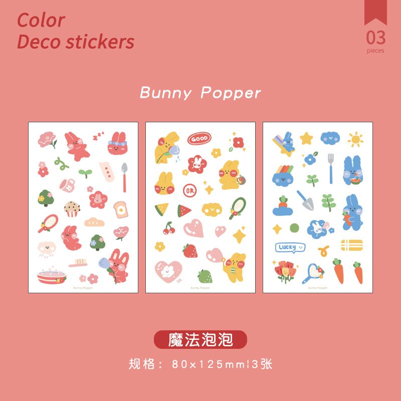 

Floralwhite 3 lembar stiker beruang lucu dekorasi diary versi D