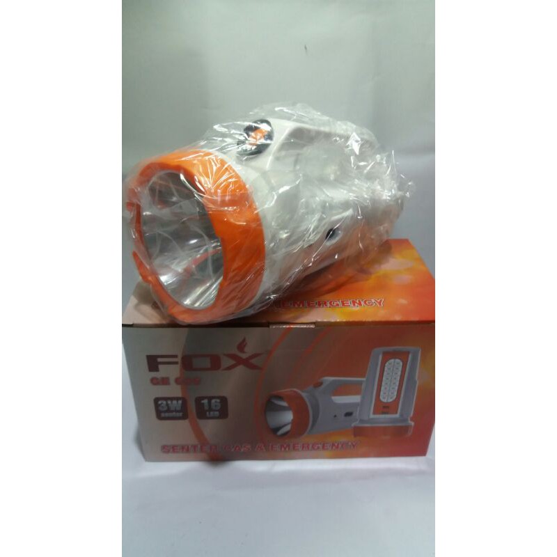 Lampu senter led emergency fox