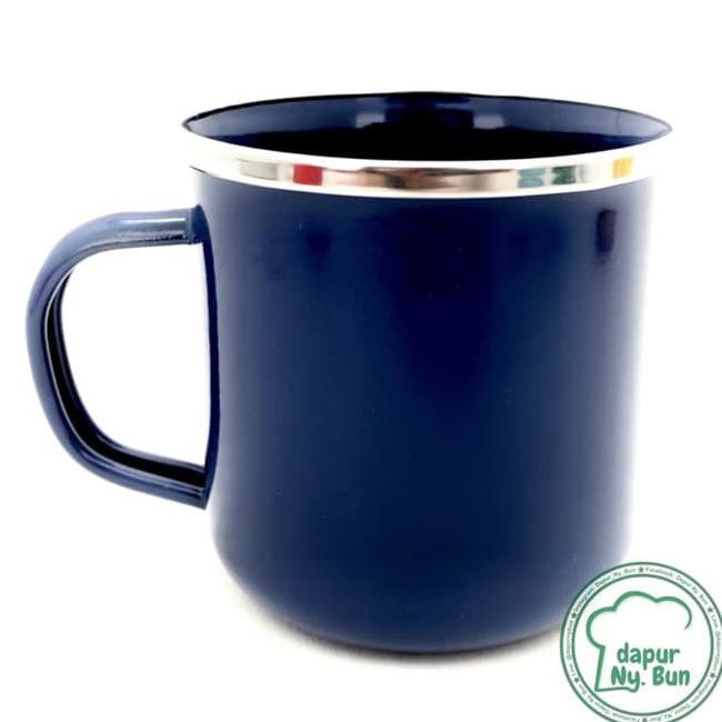 NLRH PREMIUM MUG ENAMEL POLOS 400ML / CANGKIR KOPI SENG - PUTIH MOHC