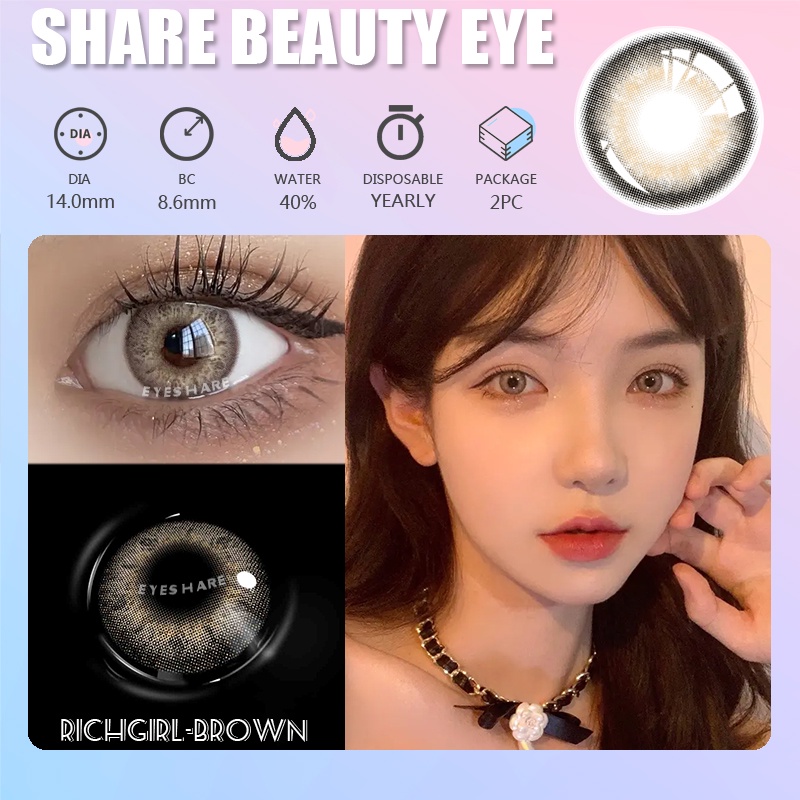 Exoticon Soflen Model Terbaru 2023 COD Fashion Softlens Murah Lensa Kontak Warna Alami Lensa Kontak Hijau - RICH GIRL Natural Eyes