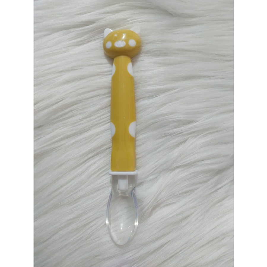 SENDOK MAKAN BAYI SILICONE TAHAN PANAS - SENDOK BAYI KARTUN LUCU BABY SAFETY SPOON - BC