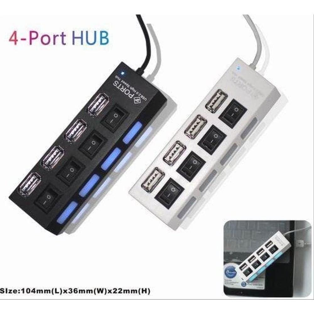 USB HUB 4 PORT SAKLAR USB 2.0 Switch ON OFF LED