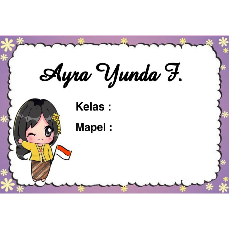 

(ISI 50 PCS) LABEL BUKU SEKOLAH ANAK INDONESIA