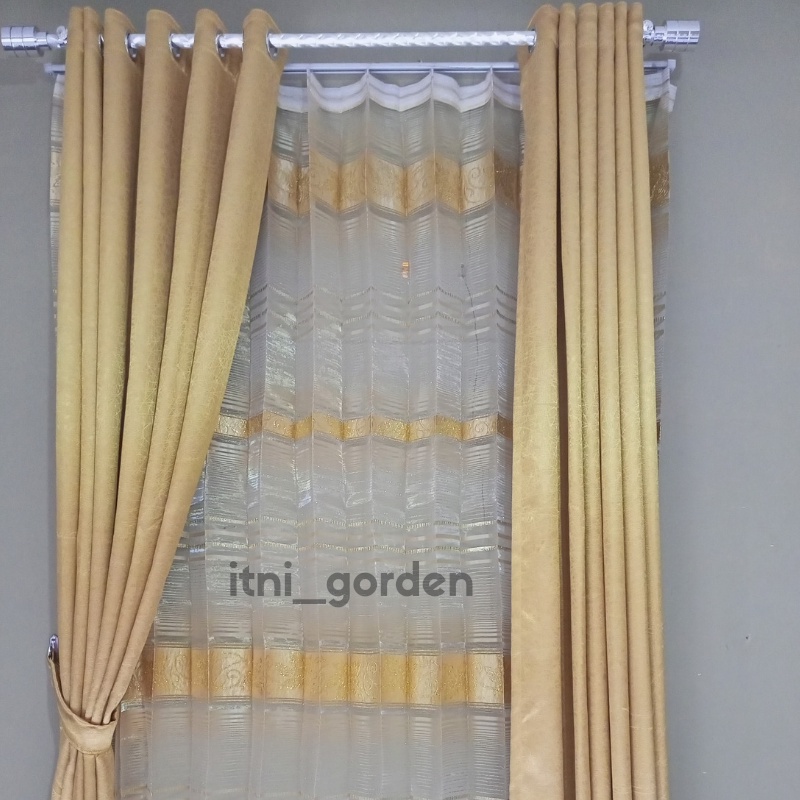 ITNI Vitrase Gorden Import Transparan Motif Bordir Untuk Daleman Gorden / Puring Gorden T150cm T200cm T250cm L100cm L200cm