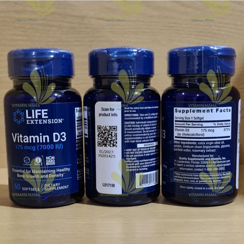 Jual Life Extension Vitamin D3 7000IU 60 Softgels LE Vit D3 7000 IU