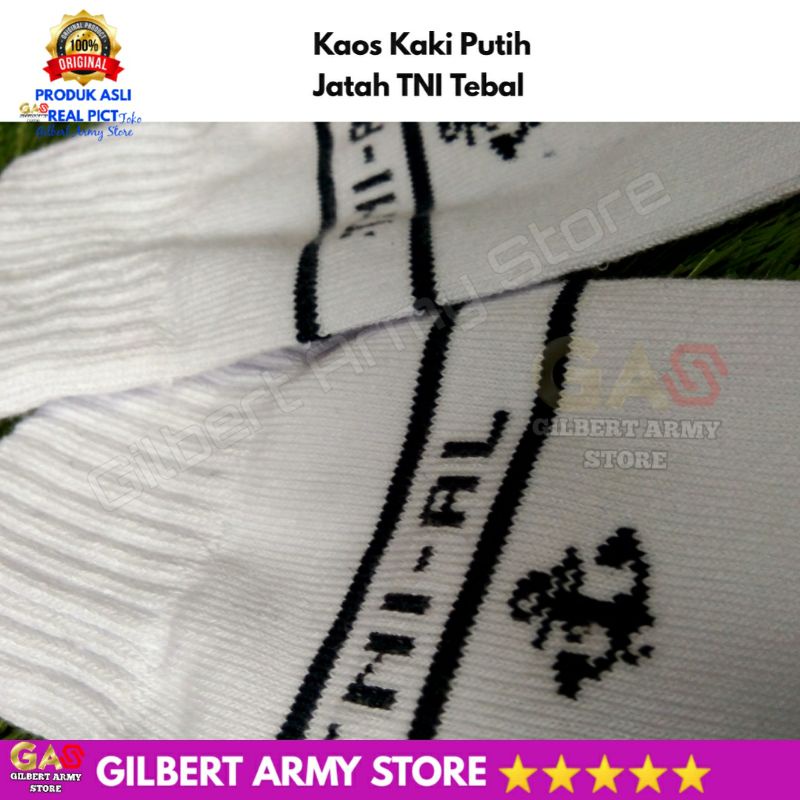 Grosir Kaos Kaki Jatah Tni Al Putih Olahraga Hitam Pdl Tebal Asli Original Premium GILBERT ARMY STORE Cotton Murah Terbaru