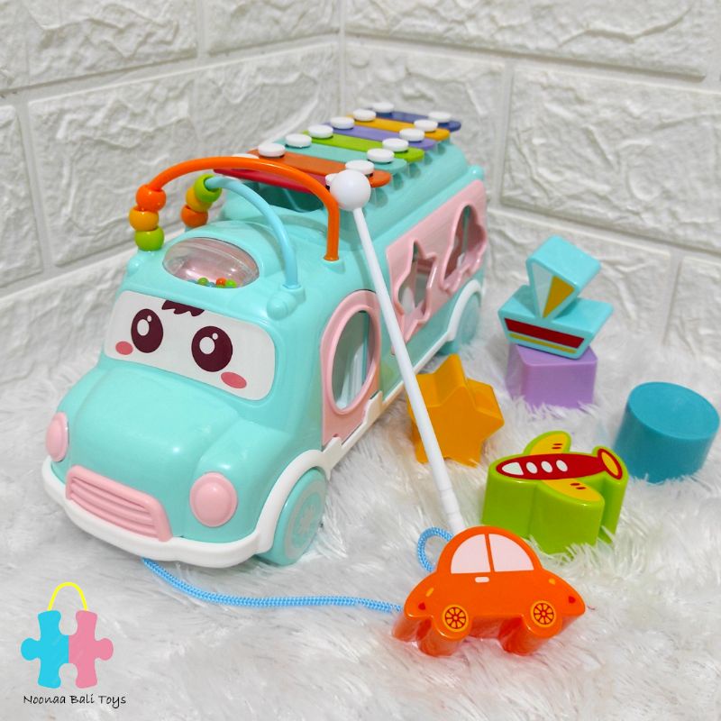 Music Bus Xylophone Mainan Bus Musik School Bus