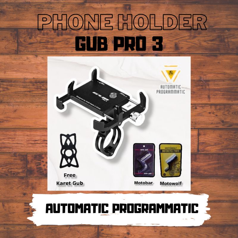 Phone Holder Gub Pro 3 Original Motor Dan Sepeda Aluminium GPS Holder