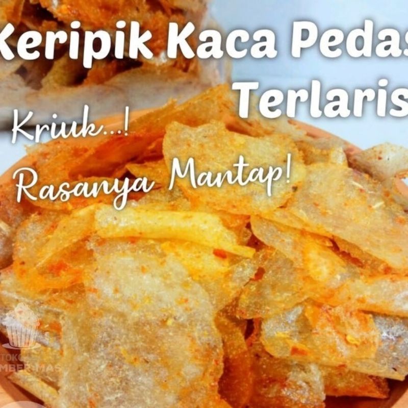 

Keripik Kaca Rasa Pedas 100gr/Kripik Beling Kaca Hot/Agen Snack