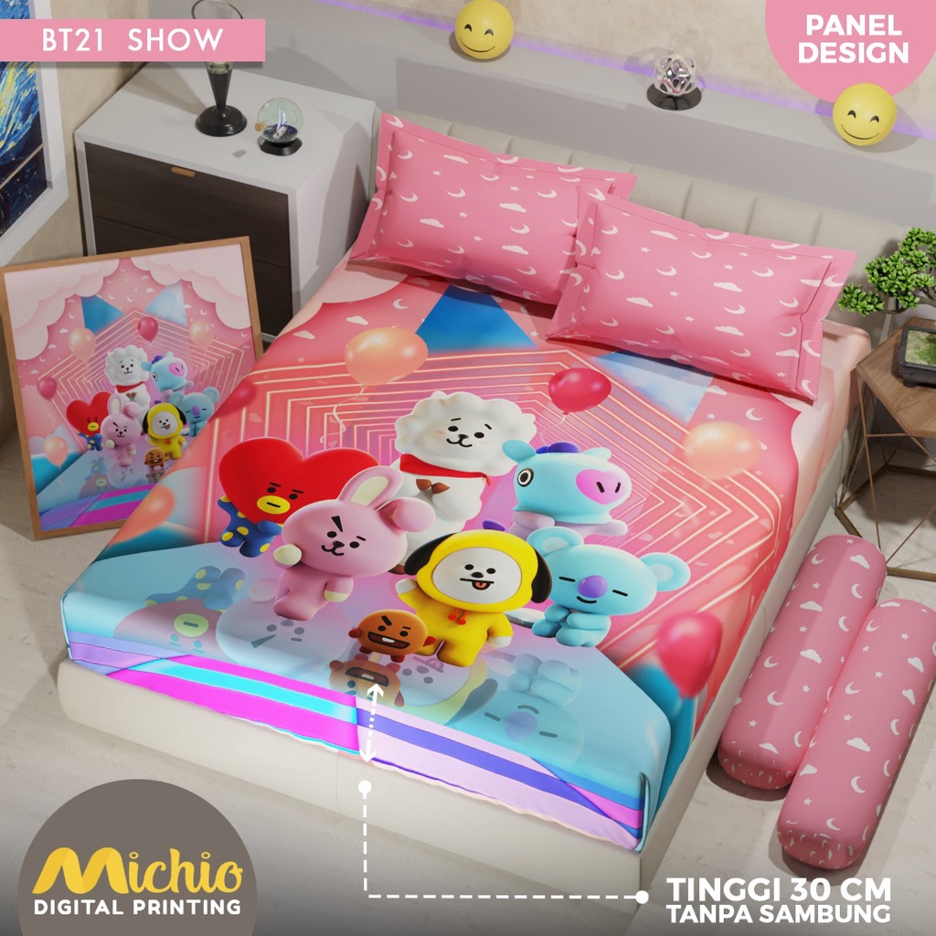 SPREI PANEL MICHIO TINGGI 30 180X200X30, 160X200X30 DAN 120X200X30 CHIBI BTS BT21