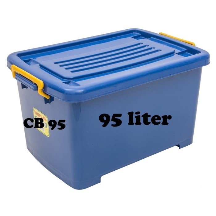 Shinpo Sinplas 114 Cb 95 Container Box Plastik 95 Liter Dengan Roda Kotak Kontainer Shopee 4120